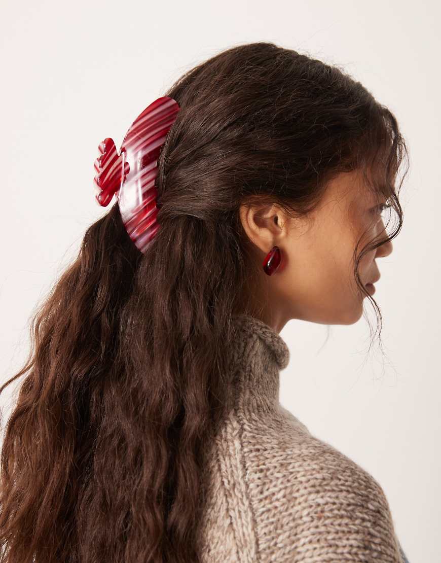 Sui Ava - Helle - Große Haarklammer im rosa Zuckerstangen-Design von Sui Ava