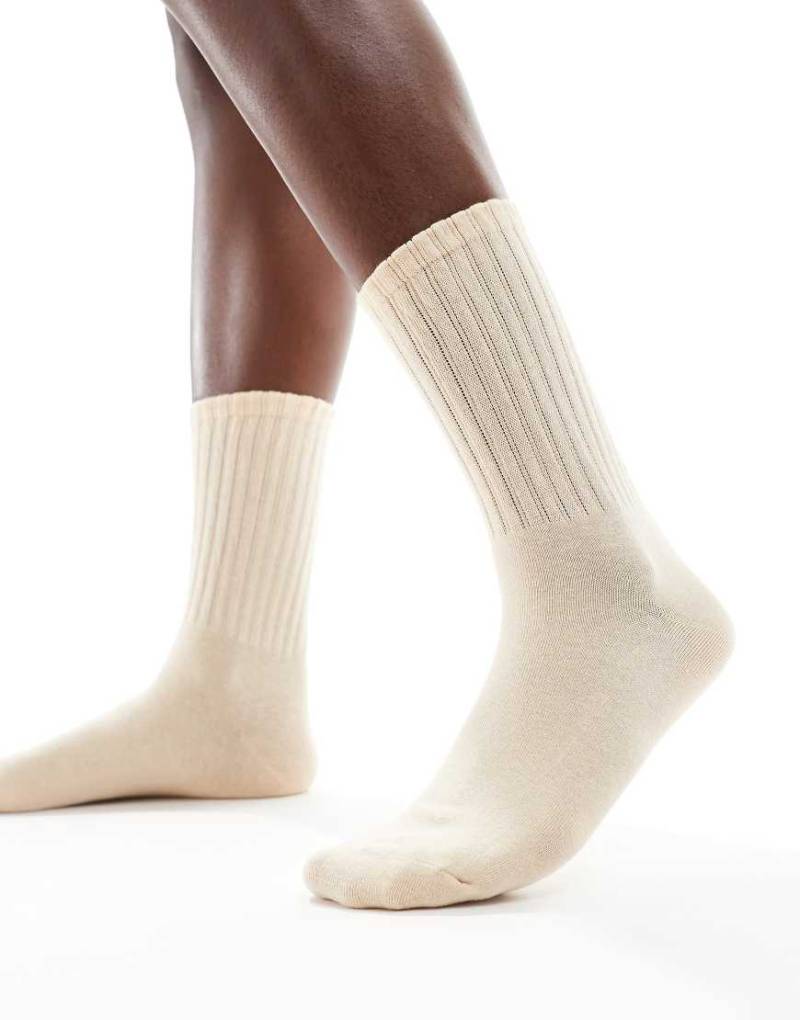 Sui Ava - Magda - Pointelle-Knöchelsocken in Beige-Neutral von Sui Ava