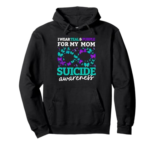 Ich trage Lila und Blaugrün für Frauen zur Selbstmordprävention meiner Mutter Pullover Hoodie Ich trage Lila und Blaugrün für Frauen zur Selbstmordprävention meiner Mutter Pullover Hoodie von Suicide Prevention Awareness Outfits for Women Men