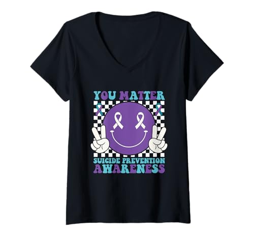 Damen You Matter - Suicide Prevention Awareness Semikolon T-Shirt mit V-Ausschnitt Damen You Matter - Suicide Prevention Awareness Semikolon T-Shirt mit V-Ausschnitt von Suicide Prevention Merch