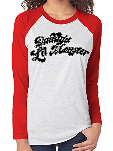Suicide Squad Damen Daddy's Little Monster Langarmshirt, Weiß (Weiß), X-Large von Suicide Squad