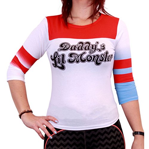 Suicide Squad Harley Quinn Longsleeve Langarm Pullover rot weiß - L von Suicide Squad