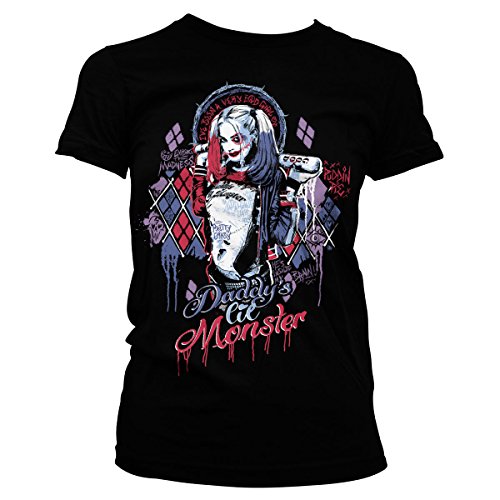 Suicide Squad Offizielles Lizenzprodukt Harley Quinn Damen T-Shirt, Schwarz, Small von Suicide Squad