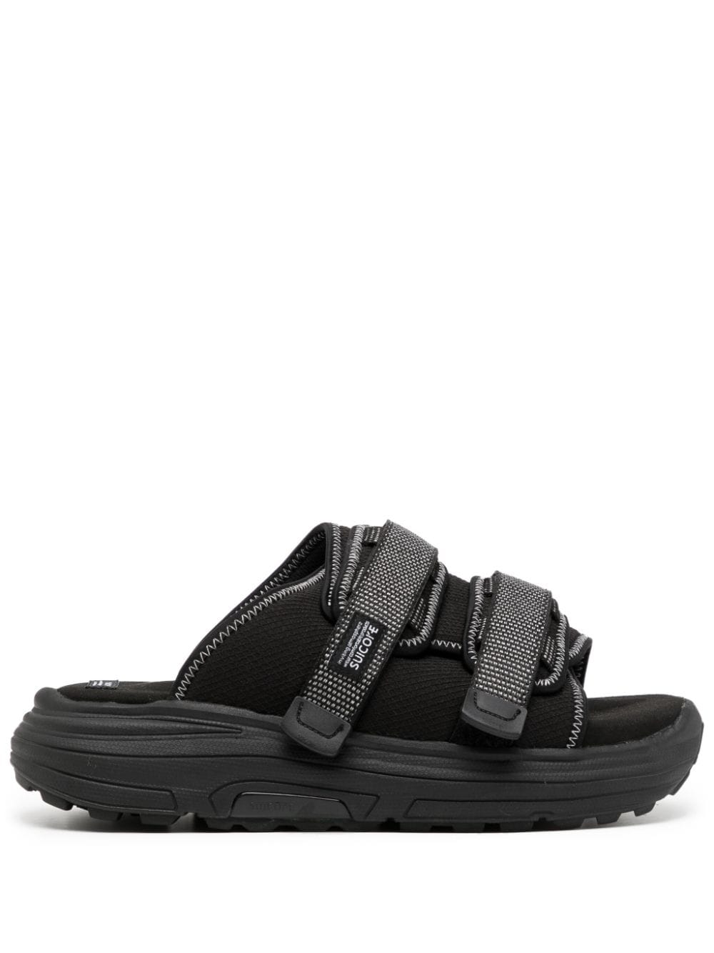 Suicoke Moto Run Pantoletten mit Logo-Patch - Schwarz von Suicoke