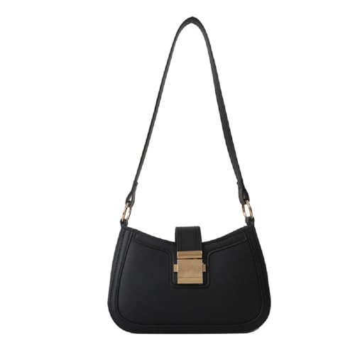 Suillty Frauen Vintage Unterarm Umhängetasche PU Leder Kleine Tote Brieftasche Handtasche Clutch Geldbörse, Schwarz, Einheitsgröße, Casual von Suillty