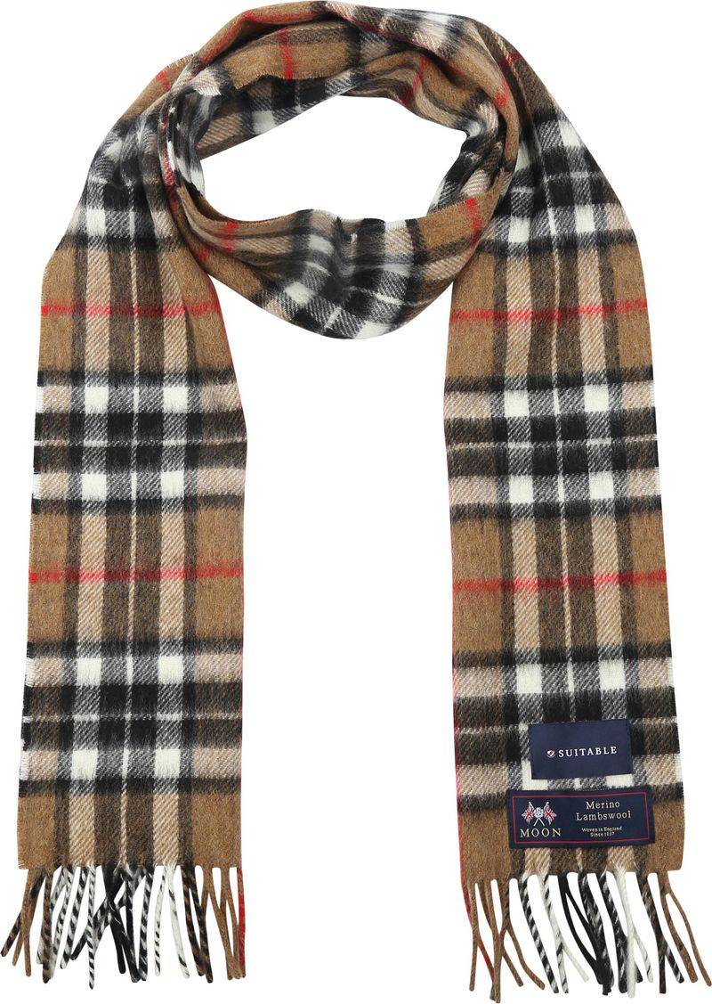 Geeigneter Herrenschal Kariert Merino Beige - von Suitable