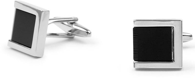 Manschettenknöpfe Platz Silber Schwarz - von Suitable