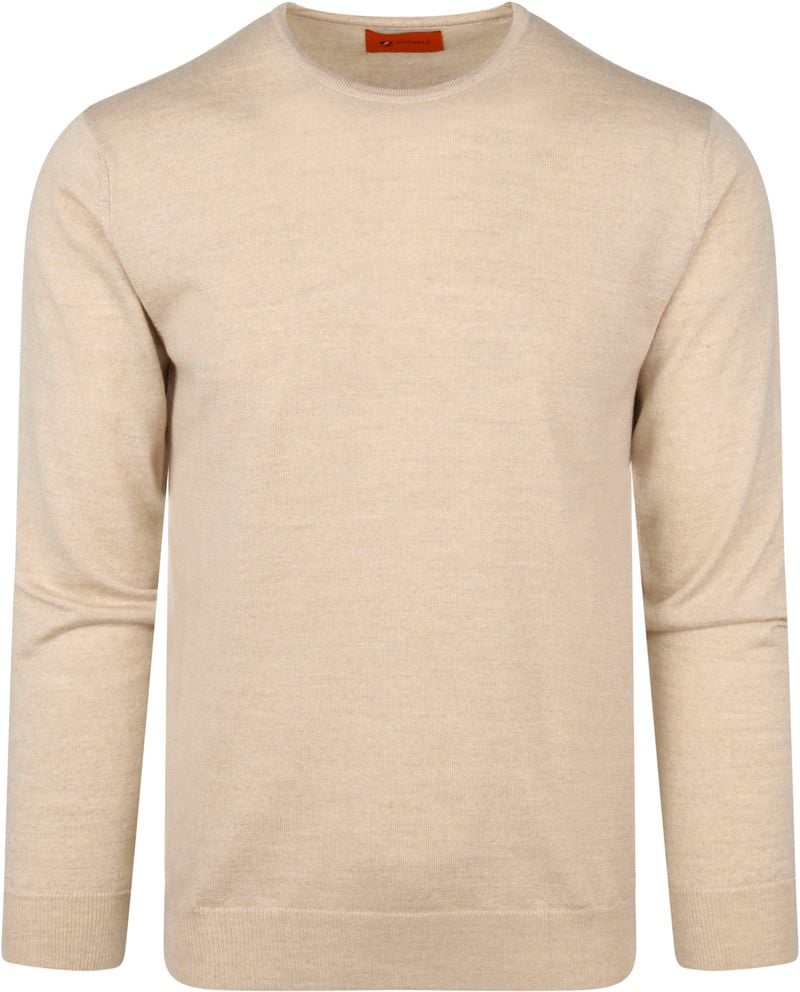 Merino Pullover mit Rundhalsausschnitt in Beige - Größe 3XL von Suitable