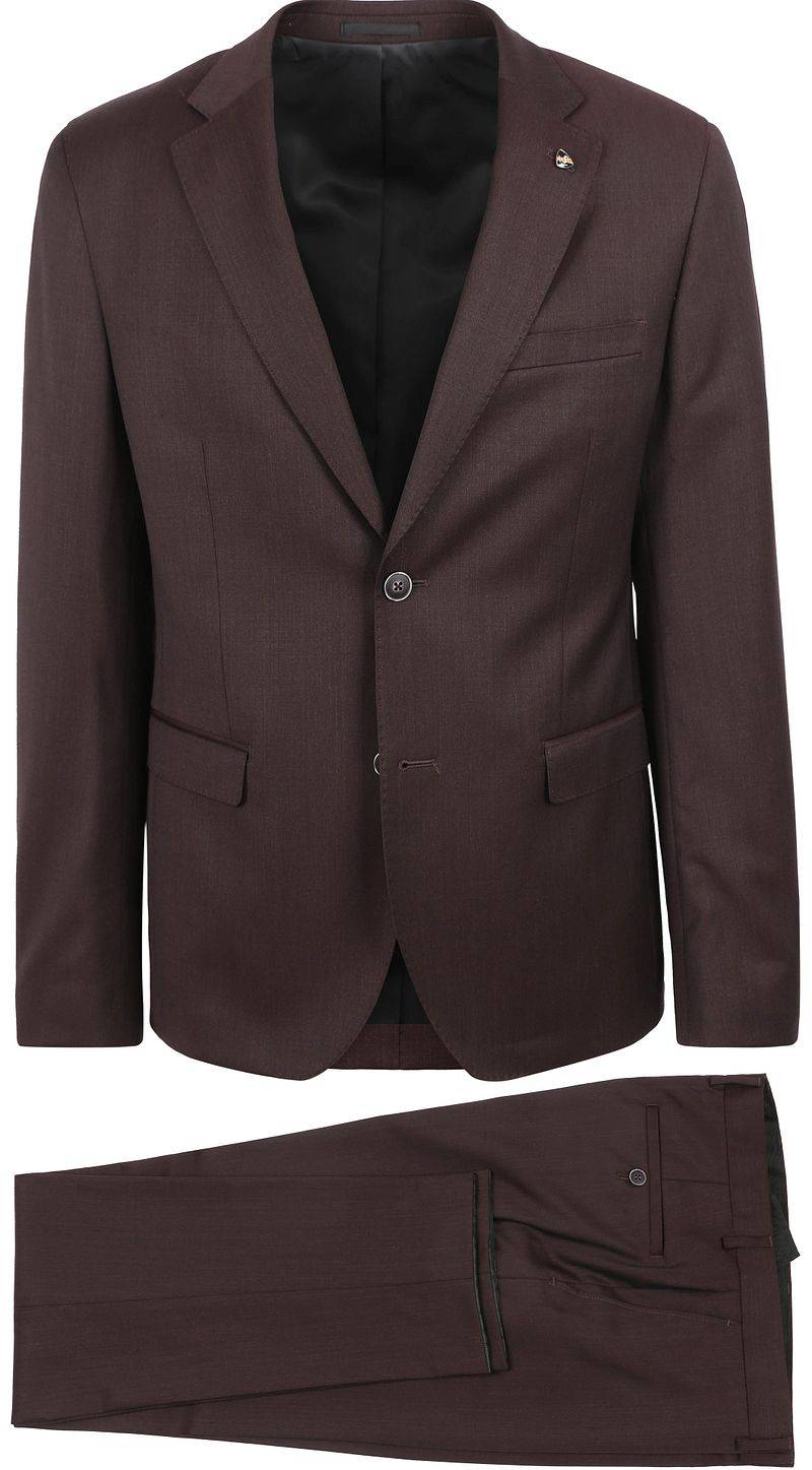 Suitable Slim-Fit Herrenanzug Bordeaux - Größe 48 von Suitable