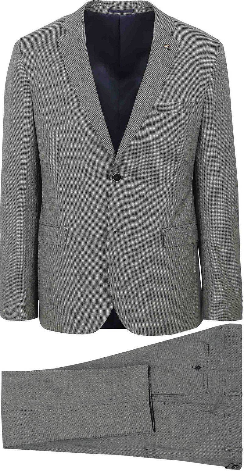 Suitable Anzug Lucius Birdseye Wolle Grau - Größe 46 von Suitable