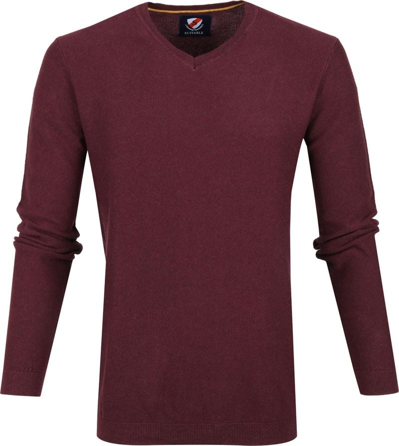 Suitable Baumwolle Neil Pullover Bordeaux - Größe XXL von Suitable