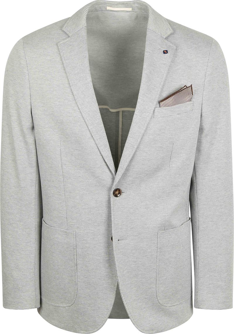 Suitable Blazer Face Druck Mist Grau - Größe 54 von Suitable