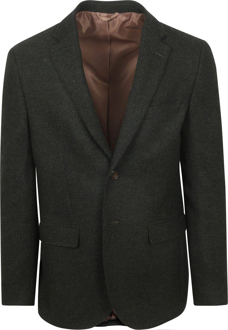 Suitable Blazer Herringbone Merino Wool Dunkelgrün - Größe 50 von Suitable