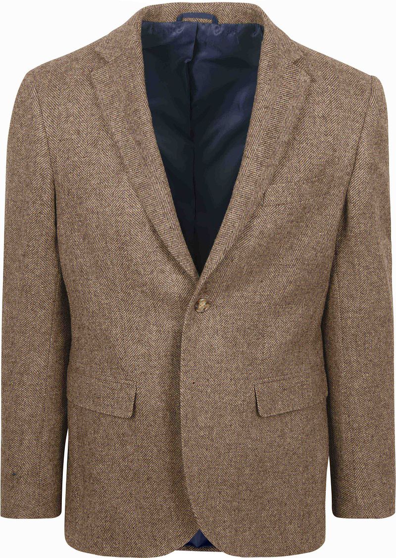 Suitable Blazer Herringbone Merino Wool Hellbraun - Größe 50 von Suitable