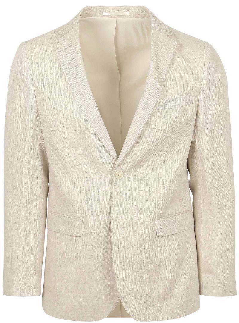 Suitable Blazer Leinen Herringbone Ecru - Größe 46 von Suitable