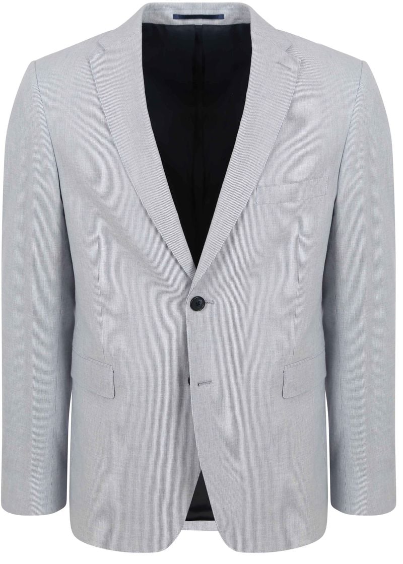 Suitable Blazer Leinen Streifen Hellblau - Größe 46 von Suitable