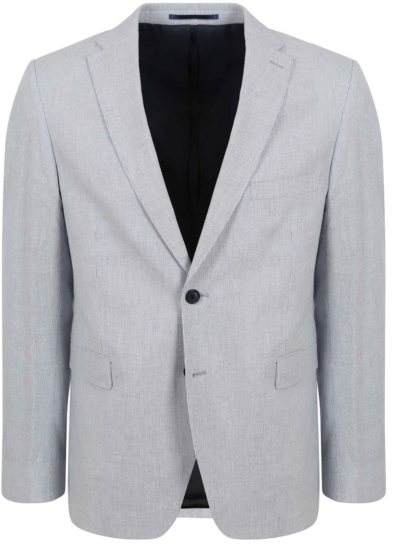 Suitable Blazer Leinen Streifen Hellblau - Größe 48 von Suitable