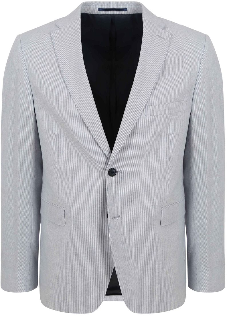 Suitable Blazer Leinen Streifen Hellblau - Größe 56 von Suitable