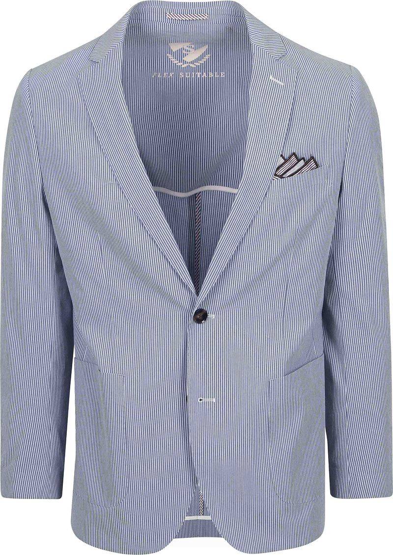 Suitable Blazer Lind Streifen Blau - Größe 48 von Suitable
