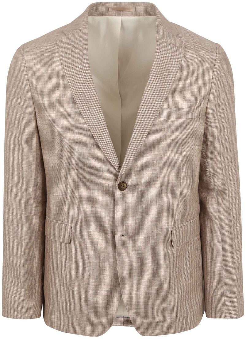 Suitable Blazer Pepita Leinen Beige - Größe 46 von Suitable