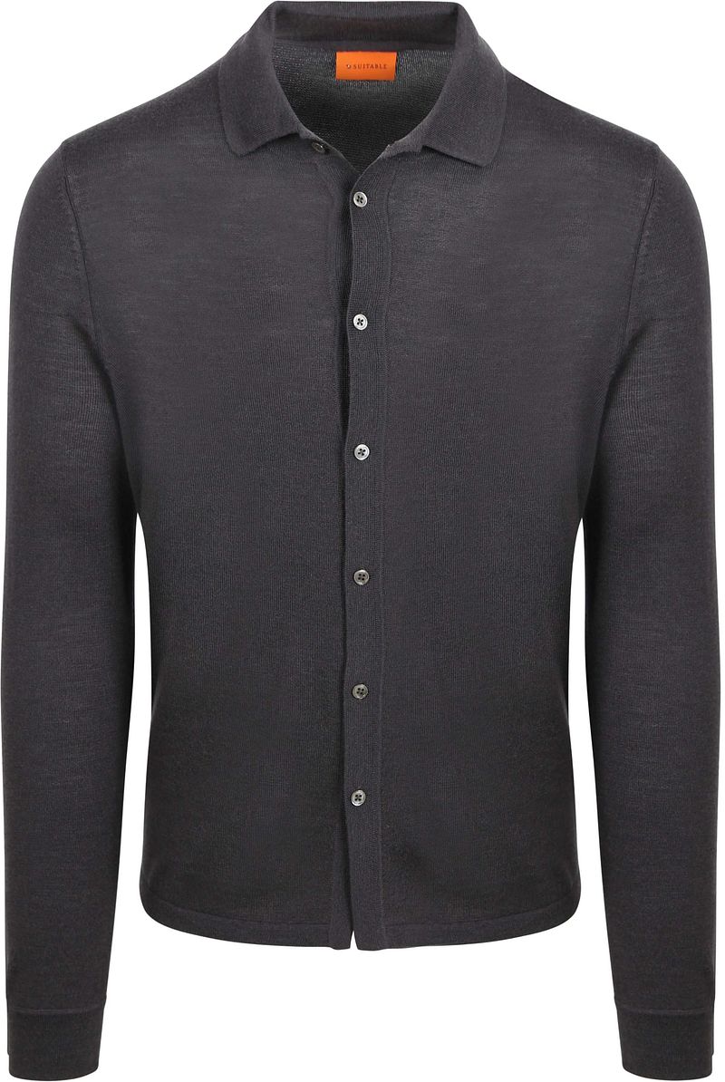 Suitable Cardigan Shirt Merino Anthrazit - Größe L von Suitable