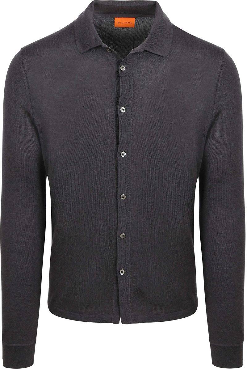 Suitable Cardigan Shirt Merino Anthrazit - Größe XL von Suitable