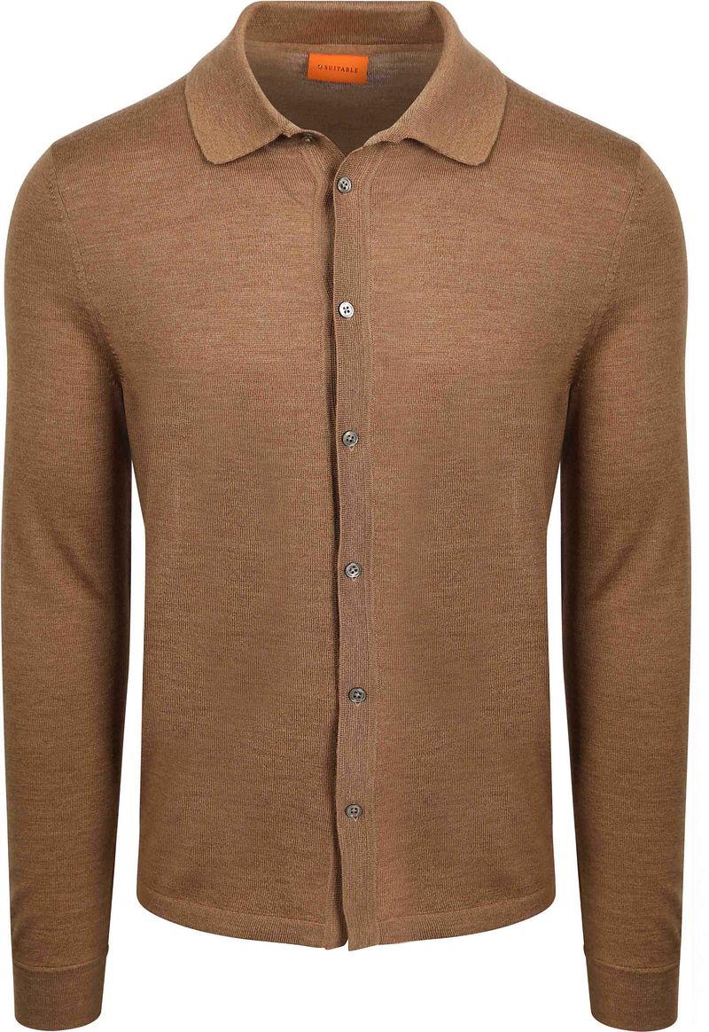 Suitable Cardigan Shirt Merino Camel - Größe XXL von Suitable