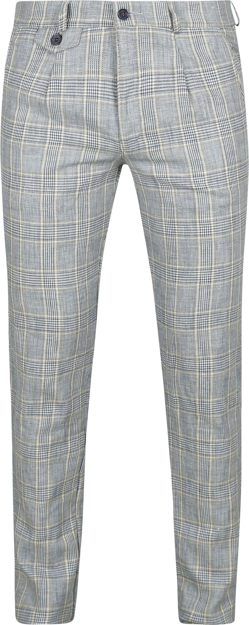 Suitable Chino Linen Blend Karos Blau - Größe 25 von Suitable