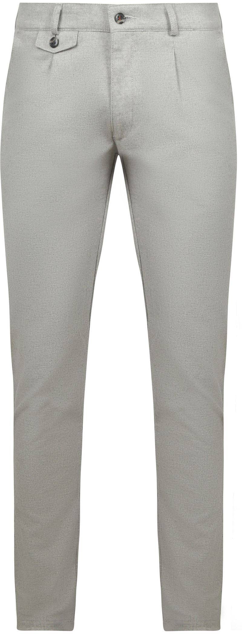 Suitable Chino Pico Pleat Flanel Hellgrau - Größe 56 von Suitable