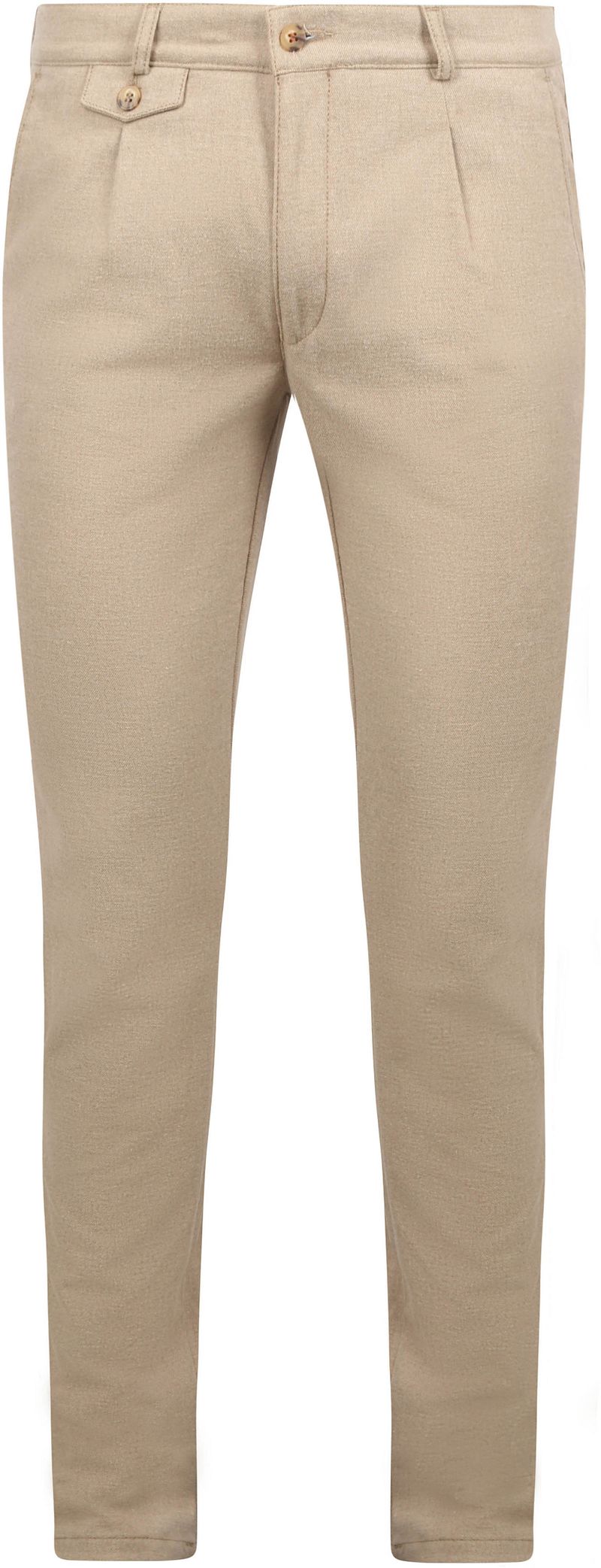 Suitable Chino Pico Pleat Flanel Sand - Größe 48 von Suitable