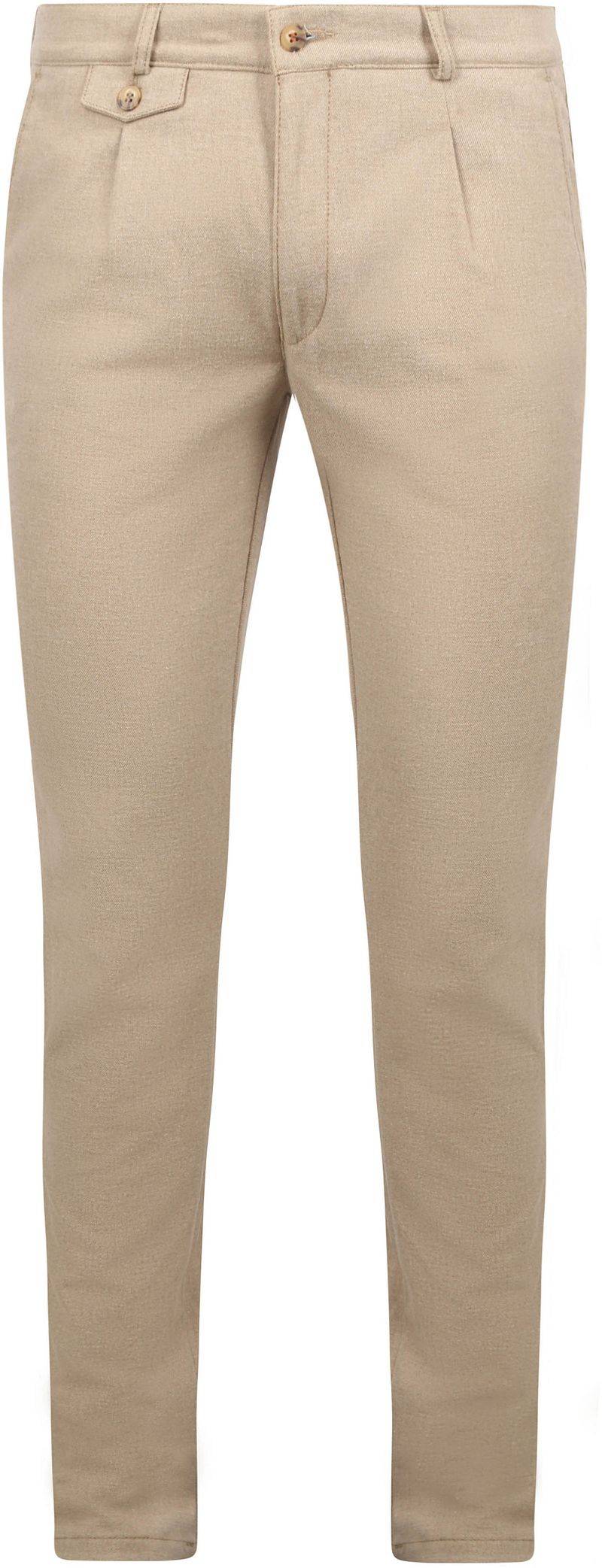 Suitable Chino Pico Pleat Flanel Sand - Größe 52 von Suitable