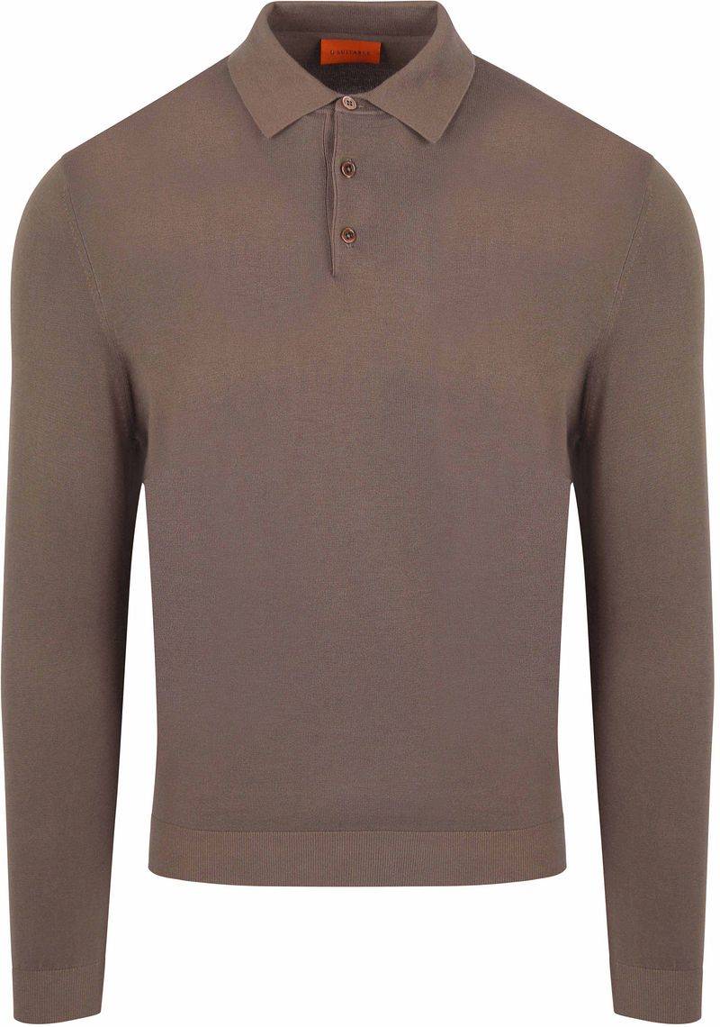Suitable Compact Cotton Poloshirt Taupe - Größe L von Suitable