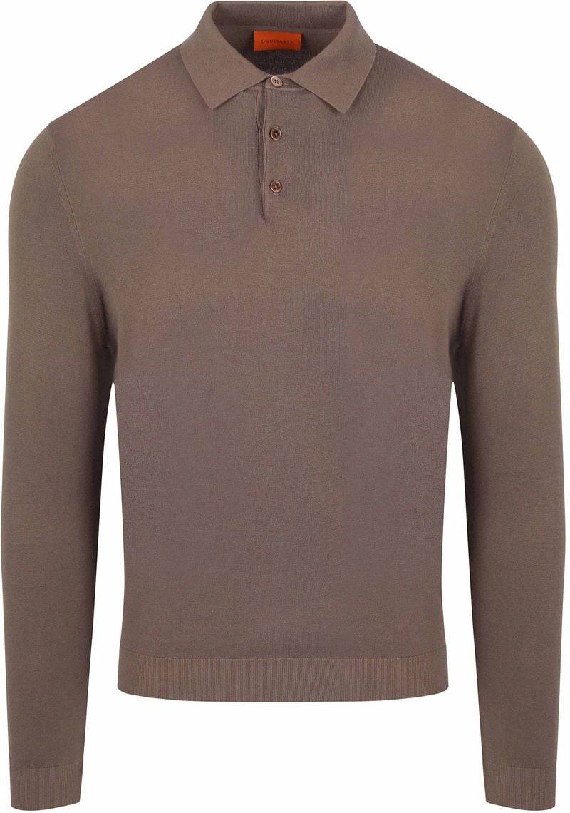 Suitable Compact Cotton Poloshirt Taupe - Größe XXL von Suitable