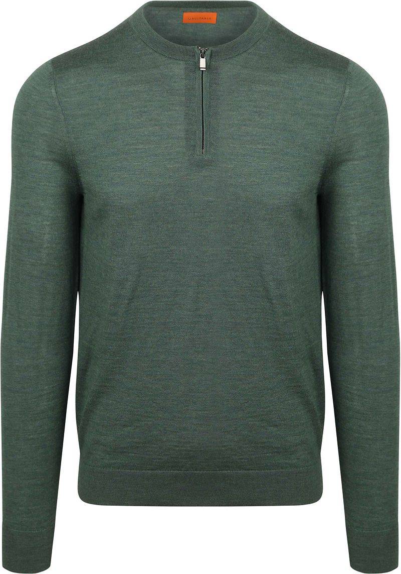 Suitable Crew Zip Merino Grün - Größe M von Suitable