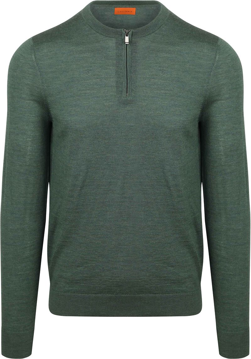 Suitable Crew Zip Merino Grün - Größe XXL von Suitable