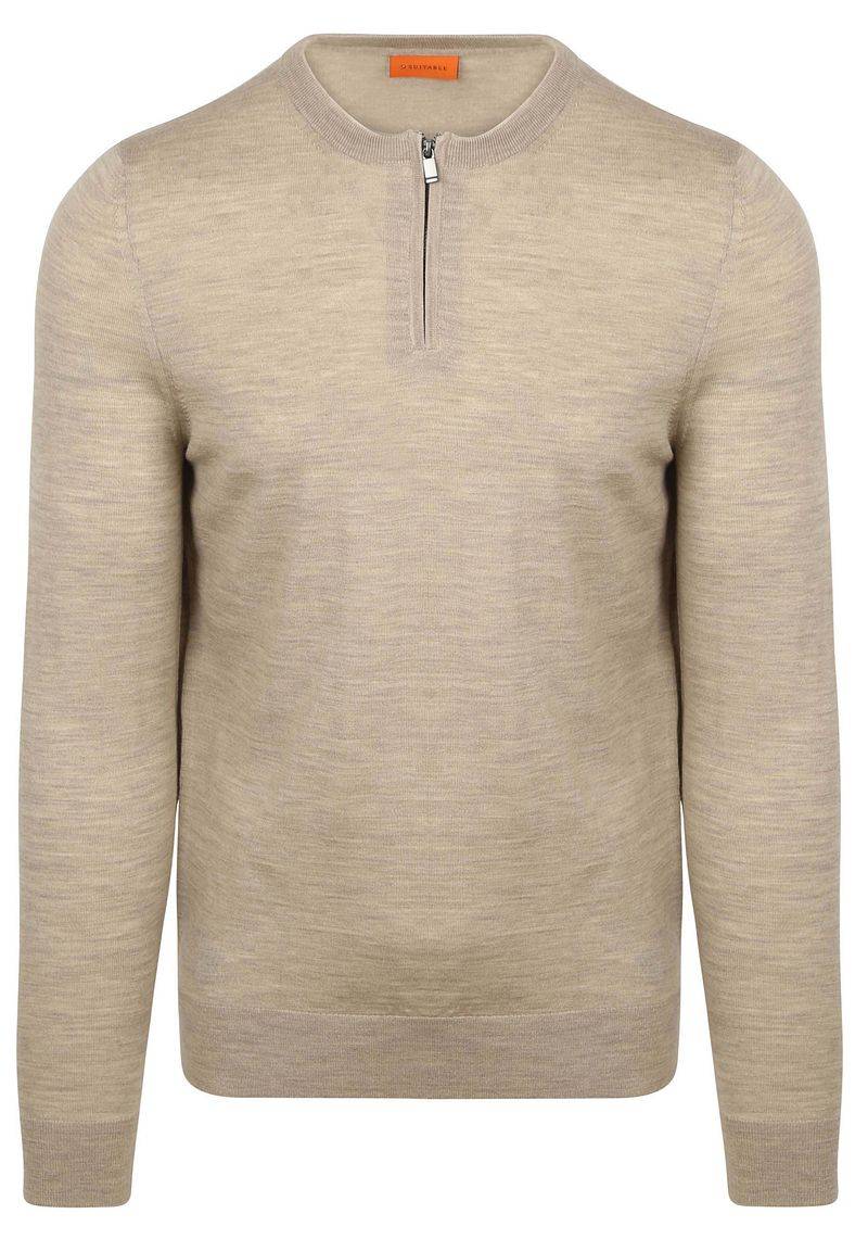 Suitable Crew Zip Merino Sand - Größe L von Suitable