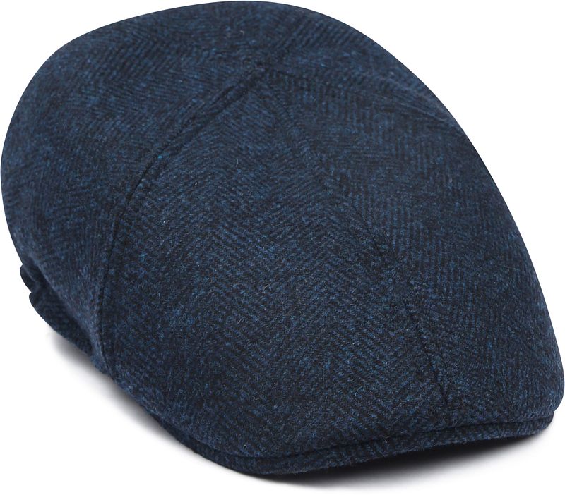 Suitable Flat Cap Wool Herringbone Navy - von Suitable