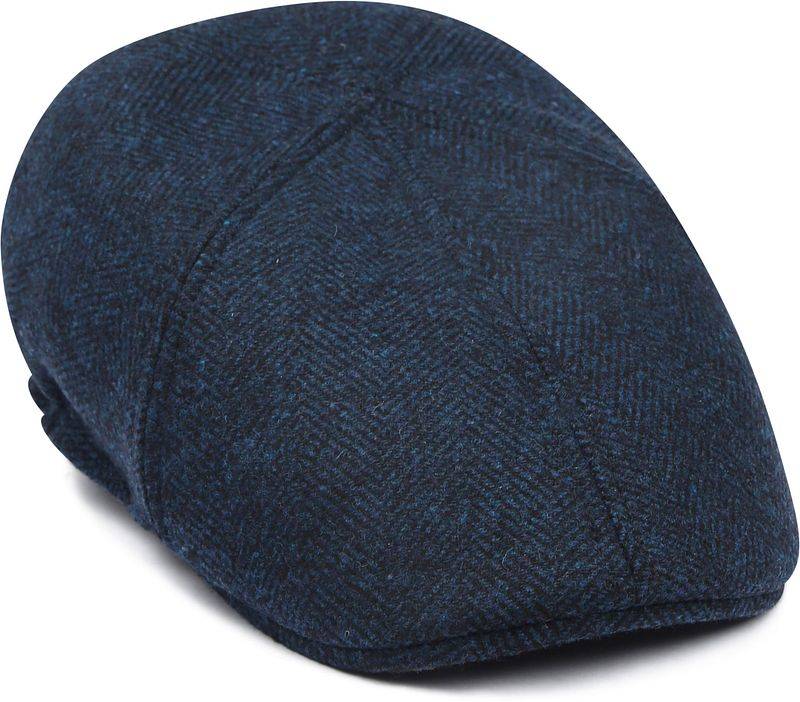 Suitable Flat Cap Wool Herringbone Navy - von Suitable