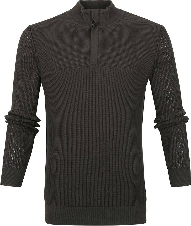 Suitable George Pullover Half Zip Dunkelgrün - Größe M von Suitable