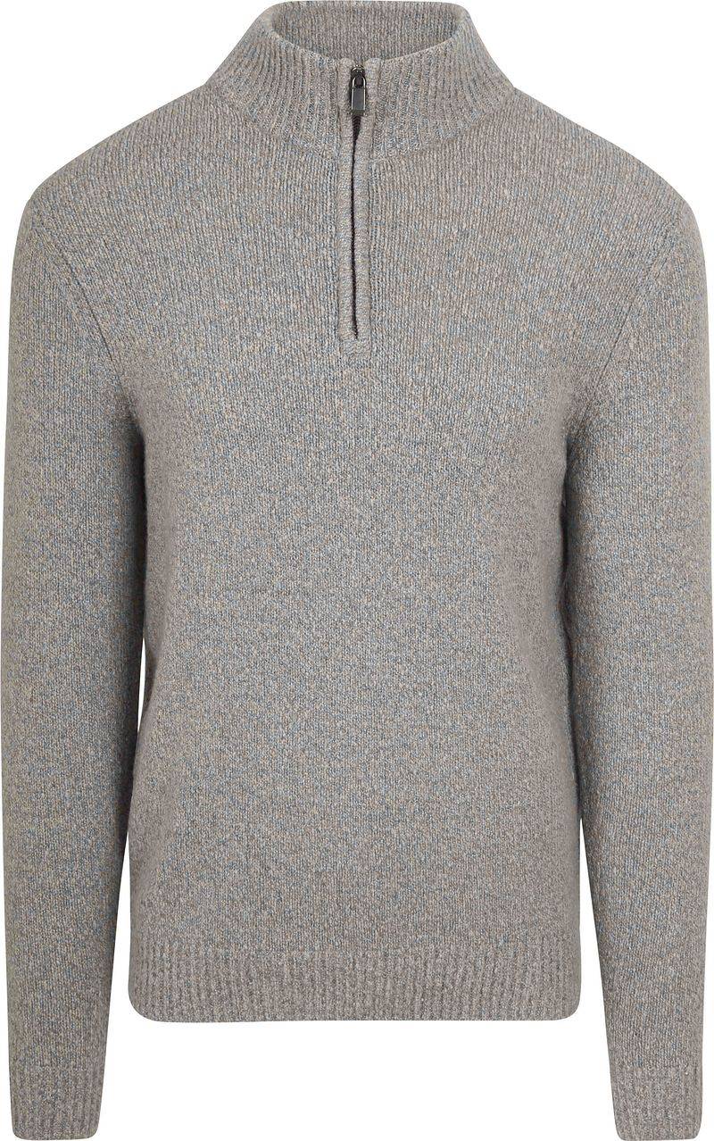 Suitable Half Zip Pullover Boiled Wool Grau - Größe XXL von Suitable