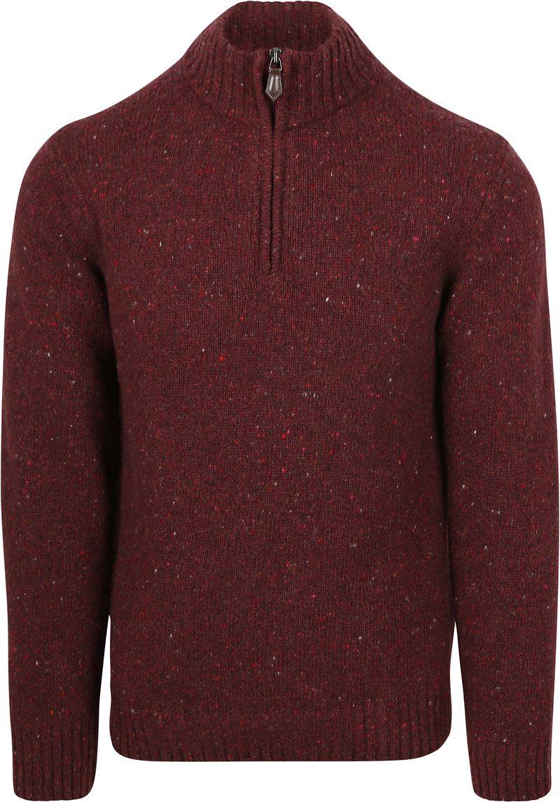 Suitable Half Zip Pullover Donnegal Tweed Eco Wool Bordeaux - Größe XXL von Suitable