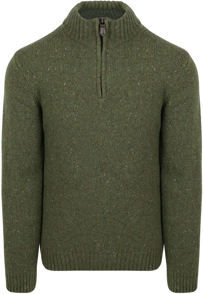 Suitable Half Zip Pullover Donnegal Tweed Eco Wool Grün - Größe M von Suitable