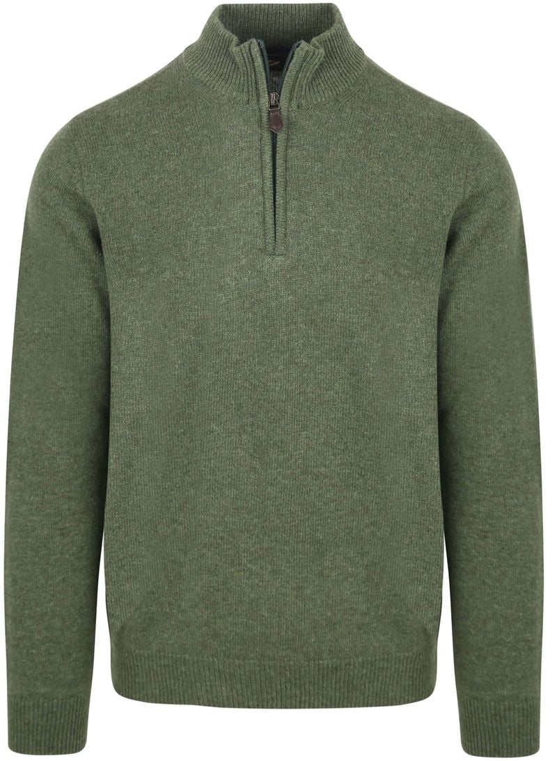 Suitable Half Zip Pullover Lambswool Grün - Größe XXL von Suitable