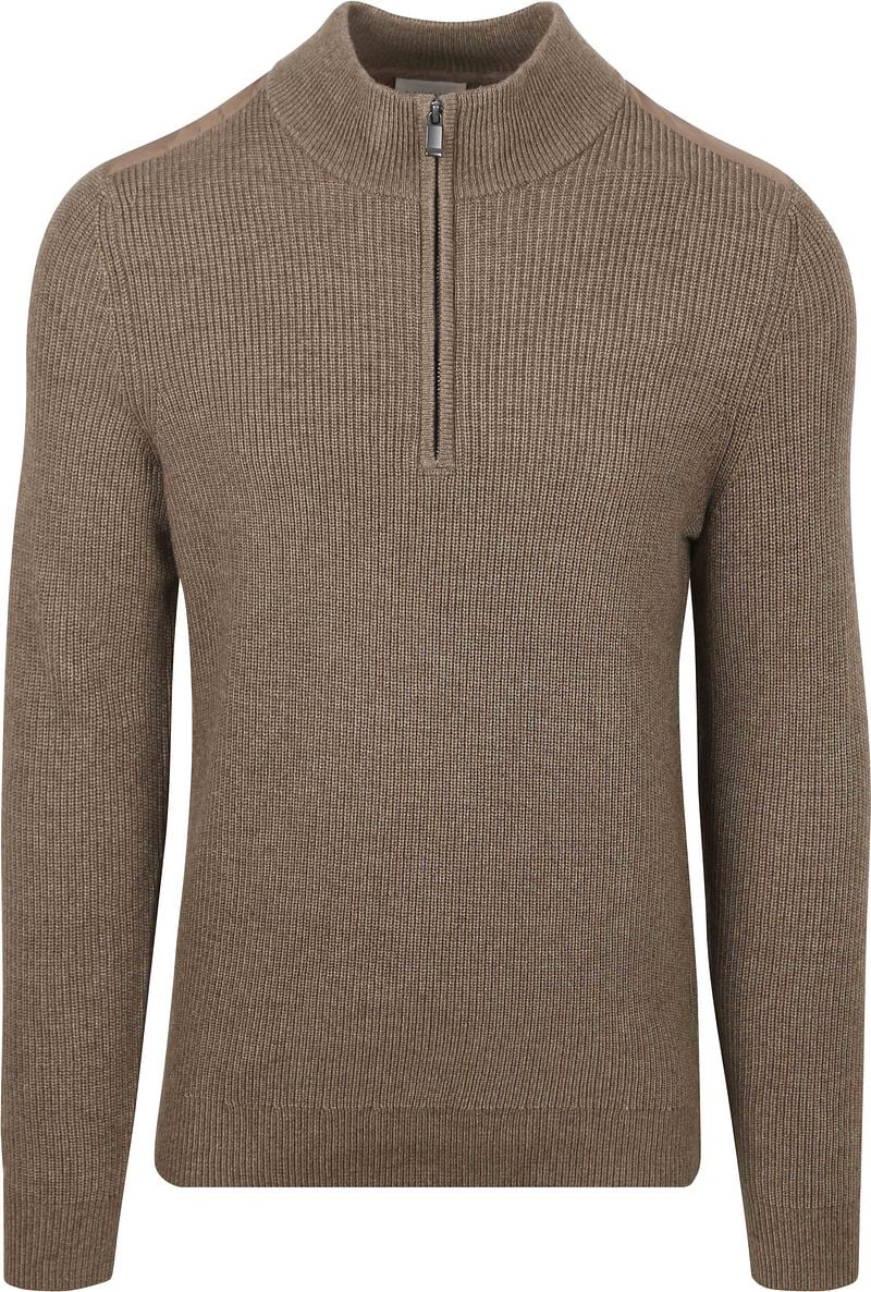 Suitable Half Zip Pullover Patch Taupe - Größe XXL von Suitable