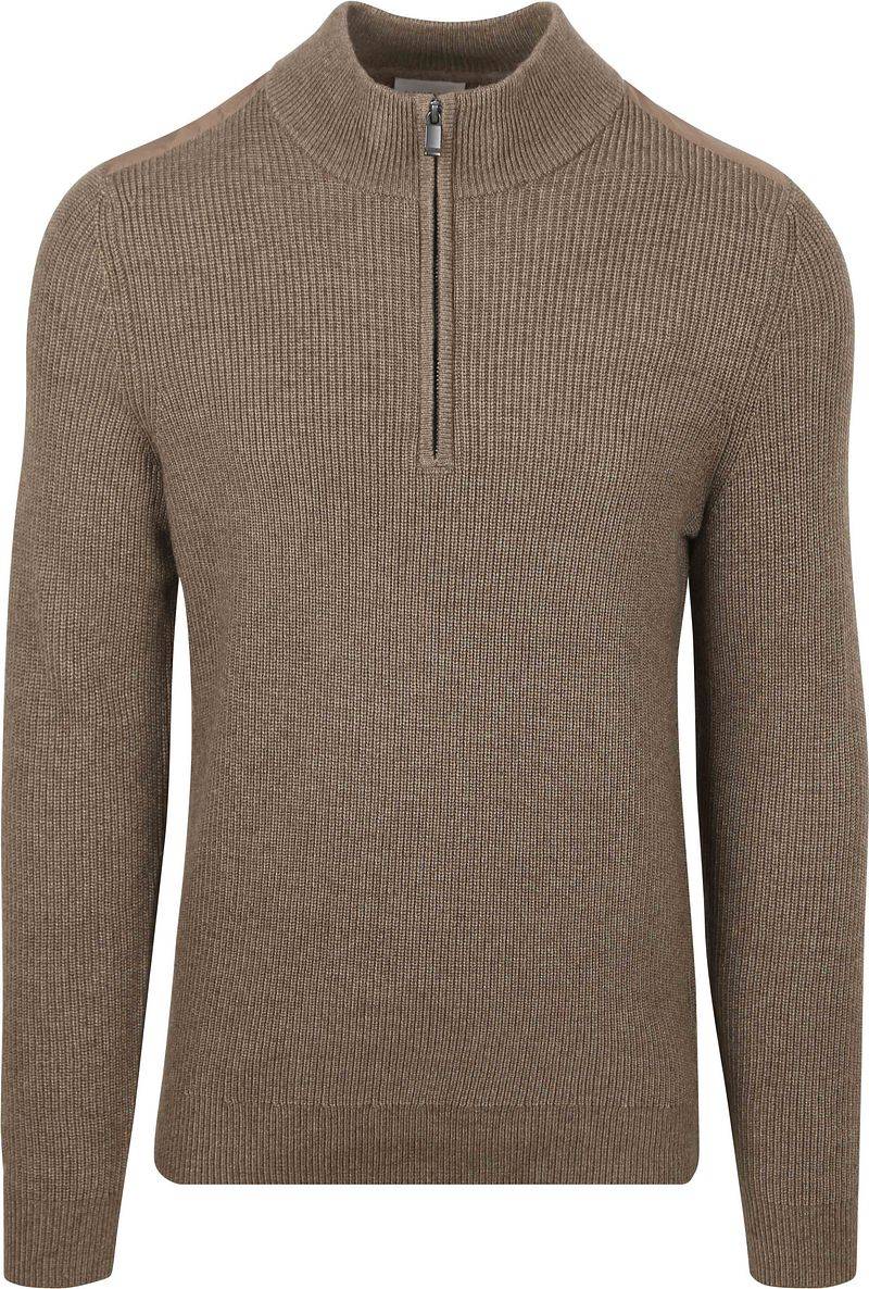 Suitable Half Zip Pullover Patch Taupe - Größe XXL von Suitable