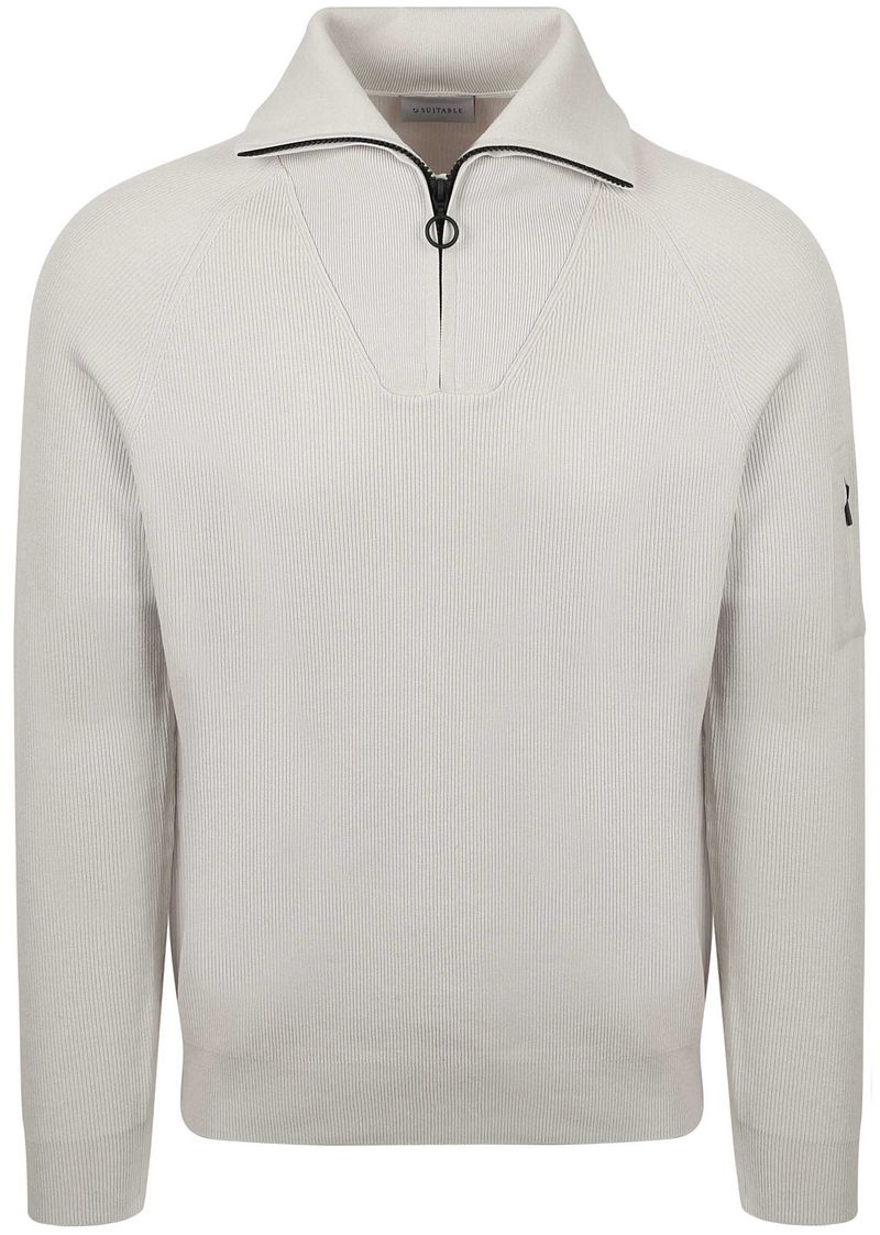Suitable Half Zip Pullover Tias Cooldry Knit Greige - Größe XL von Suitable