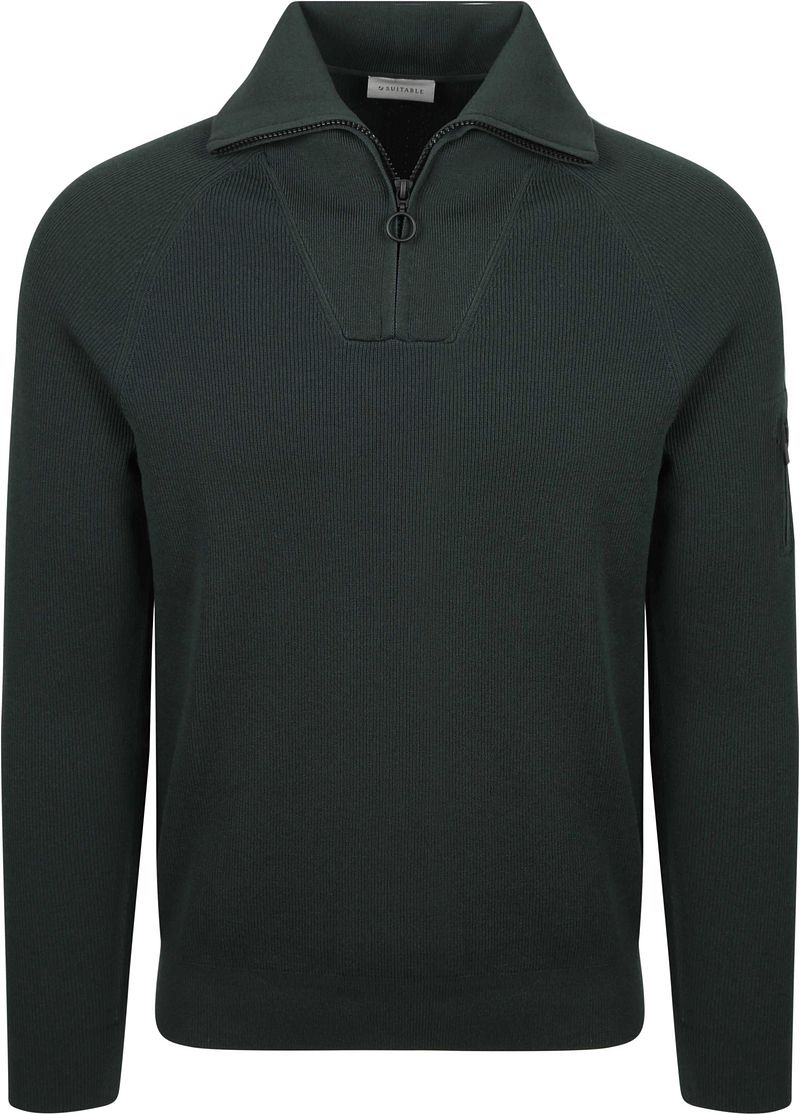 Suitable Half Zip Pullover Tias Cooldry Knit Moosgrün - Größe L von Suitable