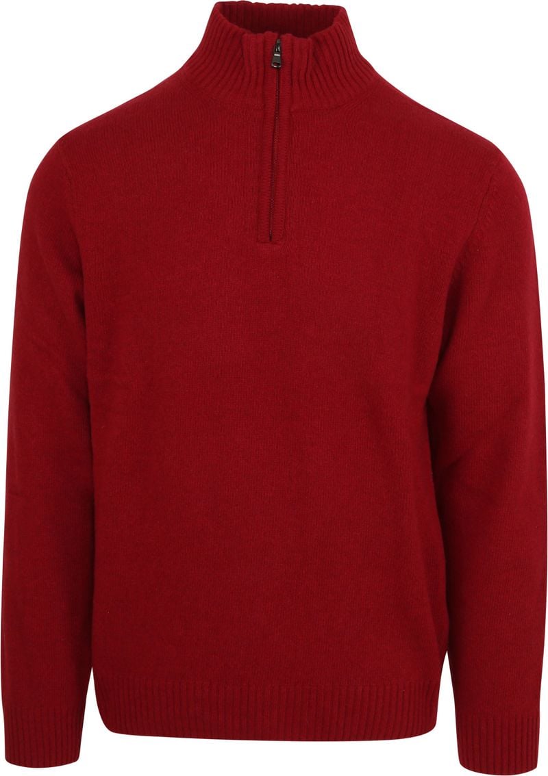 Suitable Half Zip Pullover Wollmischung Rot - Größe XXL von Suitable