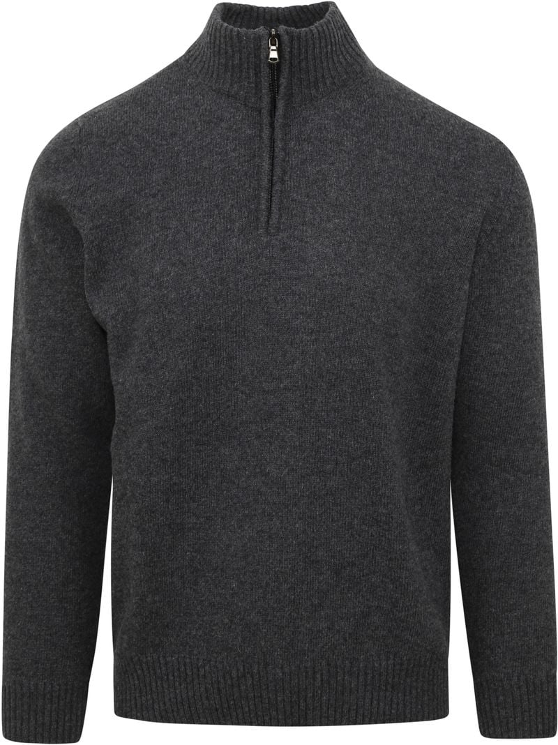 Suitable Half Zip Pullover Wool Blend Anthrazit - Größe XXL von Suitable