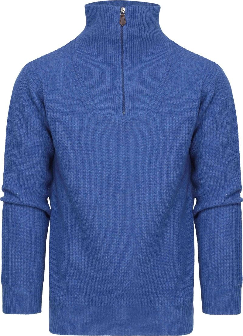 Suitable Half Zip Pullover Wool Blend Blau - Größe 3XL von Suitable